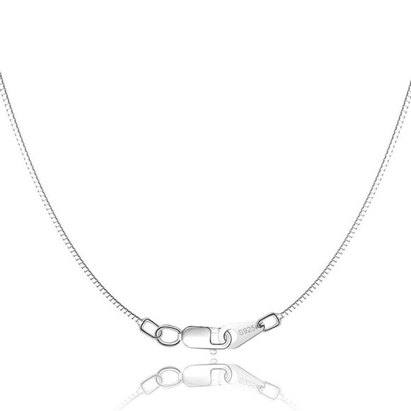 Solid 18K Gold Over 925 Sterling Silver Box Chain Necklace for Women Girls - Picture 1 of 5